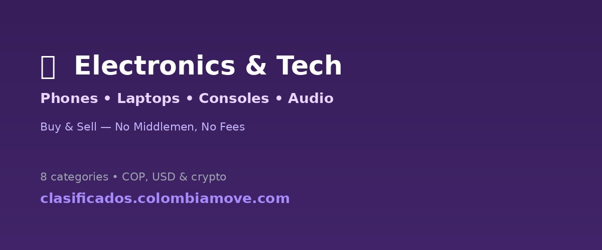 Electronics categories on Clasificados Colombia - phones, laptops, consoles, audio