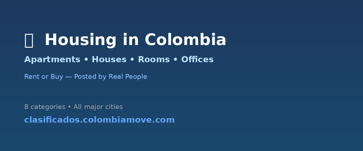 Housing categories on Clasificados Colombia - apartments, houses, rooms for rent and sale