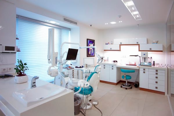 Modern dental clinic with dental chair and equipment
