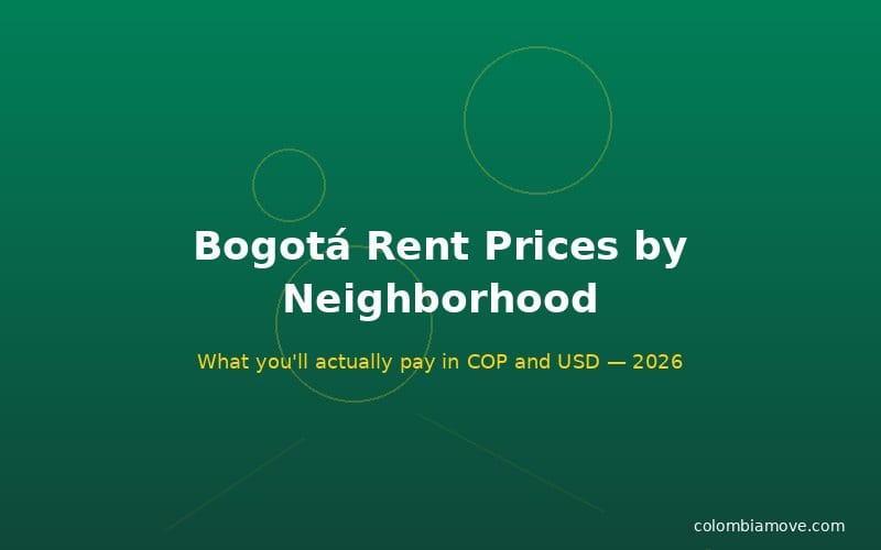 Bogotá rent prices comparison table by neighborhood in COP and USD