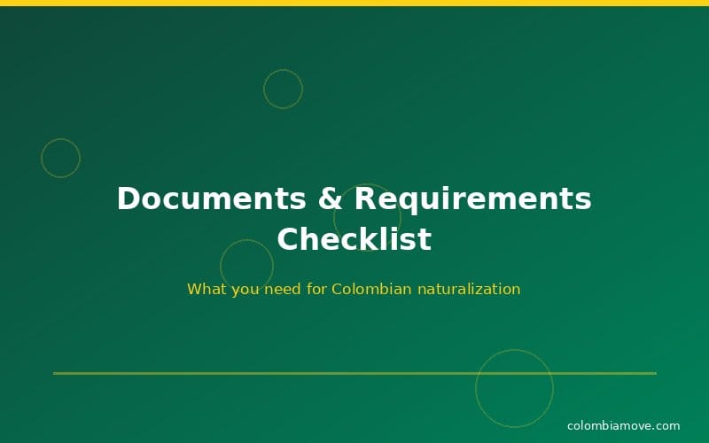 Colombian citizenship documents and requirements checklist infographic