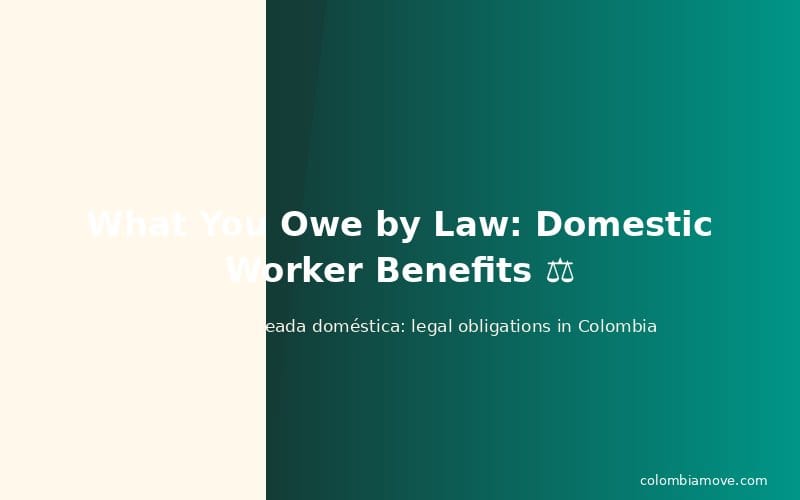 Chart showing legal benefit obligations for domestic workers in Colombia