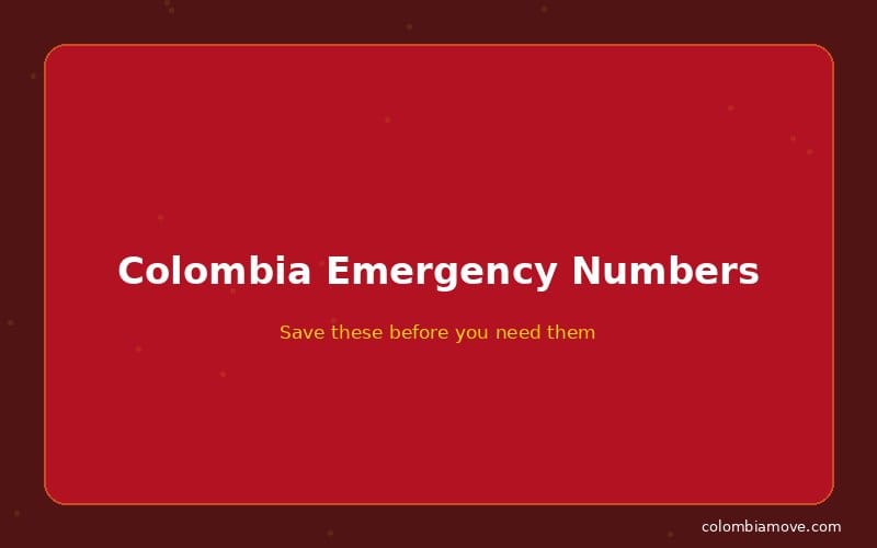 Colombia emergency numbers quick reference