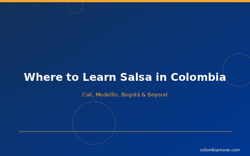 Map showing salsa schools and dance clubs in Cali, Medellín and Bogotá Colombia