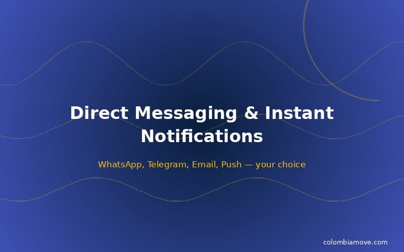 Direct messaging and instant notifications on Colombia Move