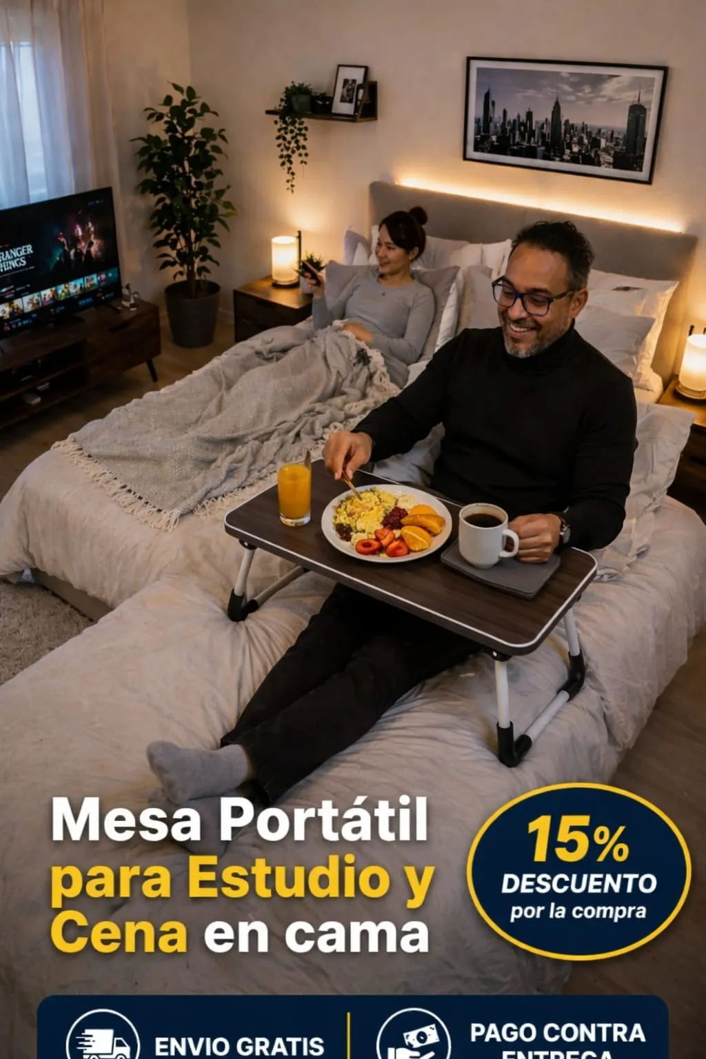 Mesa Portátil para Estudio o Cena en Cama - 3